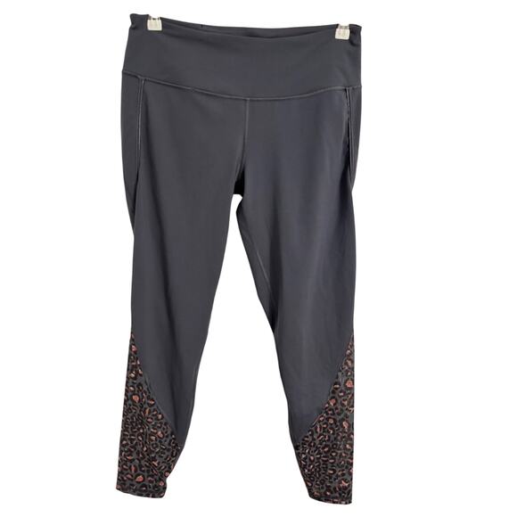Victoria Sport Victoria's Secret Gray Leopard Print Mesh Athletic Leggings L/G - Picture 1 of 8